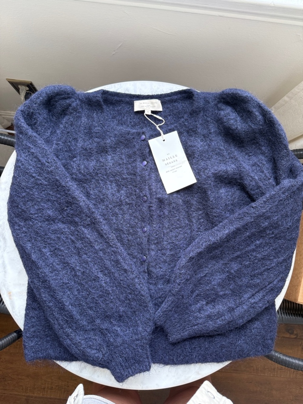 Sezane Navy Amance Cardigan - Picture 3 of 4